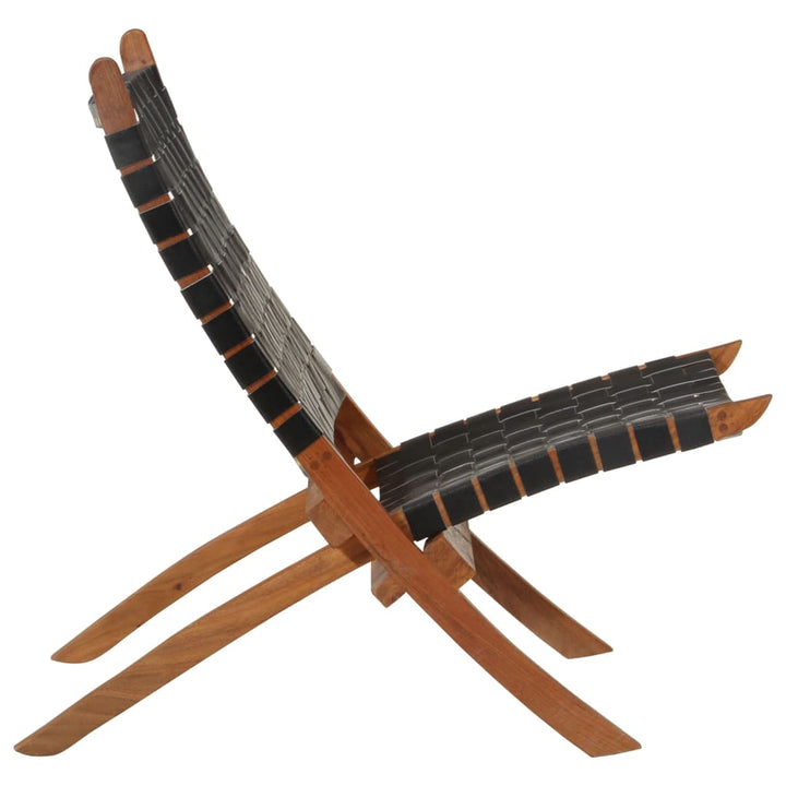 Scaun Relaxant Pliant, , Piele Naturală