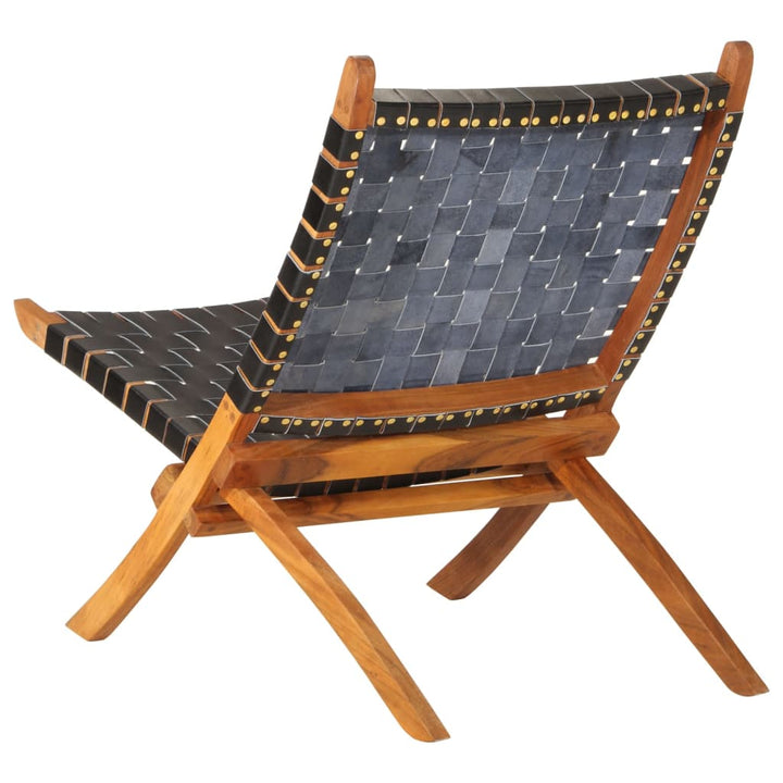 Scaun Relaxant Pliant, , Piele Naturală