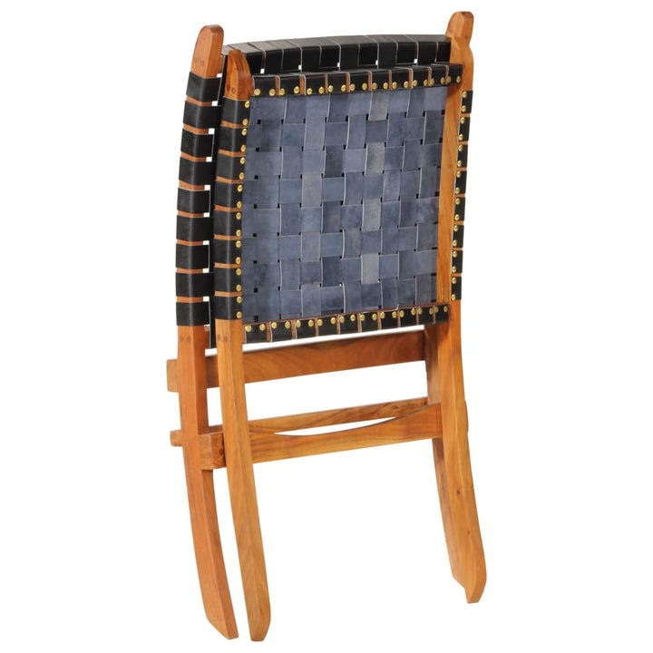 Scaun Relaxant Pliant, , Piele Naturală