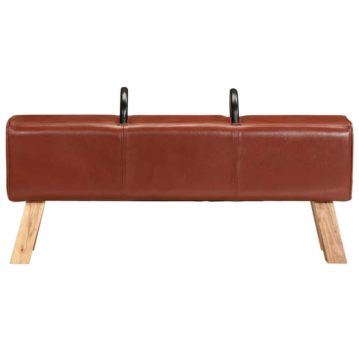 Bancă De Gimnastică, Maro, 110 Cm, Piele Naturală