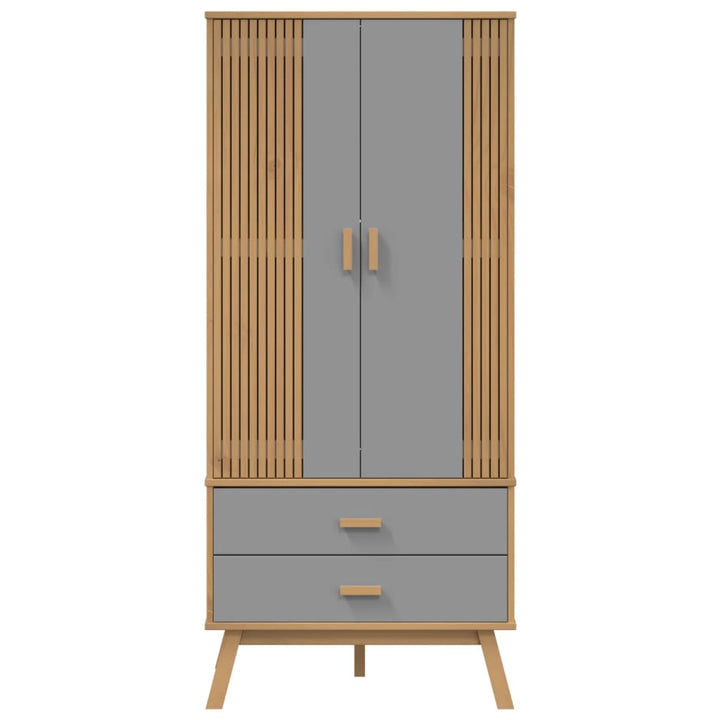 Șifonier &quot;Olden&quot;, Gri/Maro, 76,5X53X172 Cm, Lemn Masiv Pin
