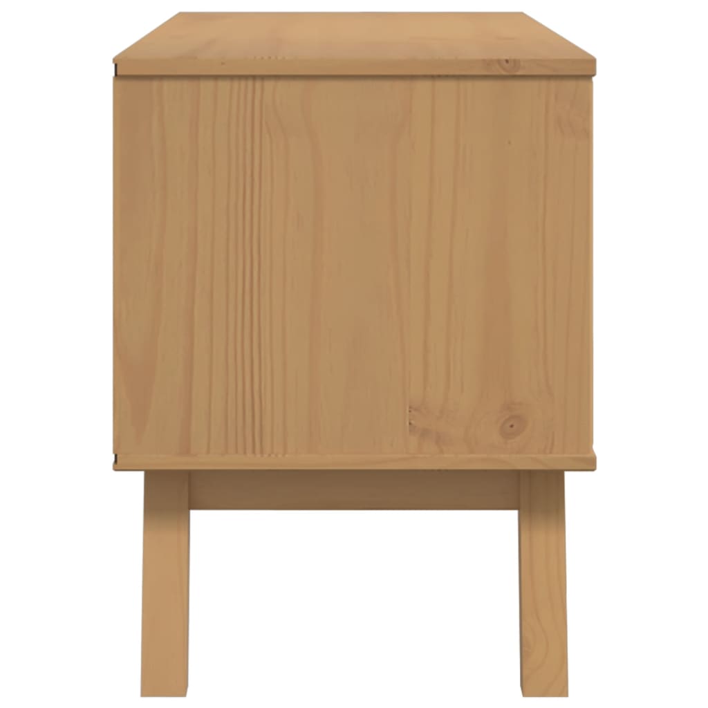 Dulap Tv „Olden”, Alb/Maro, 114X43X57 Cm, Lemn Masiv Pin
