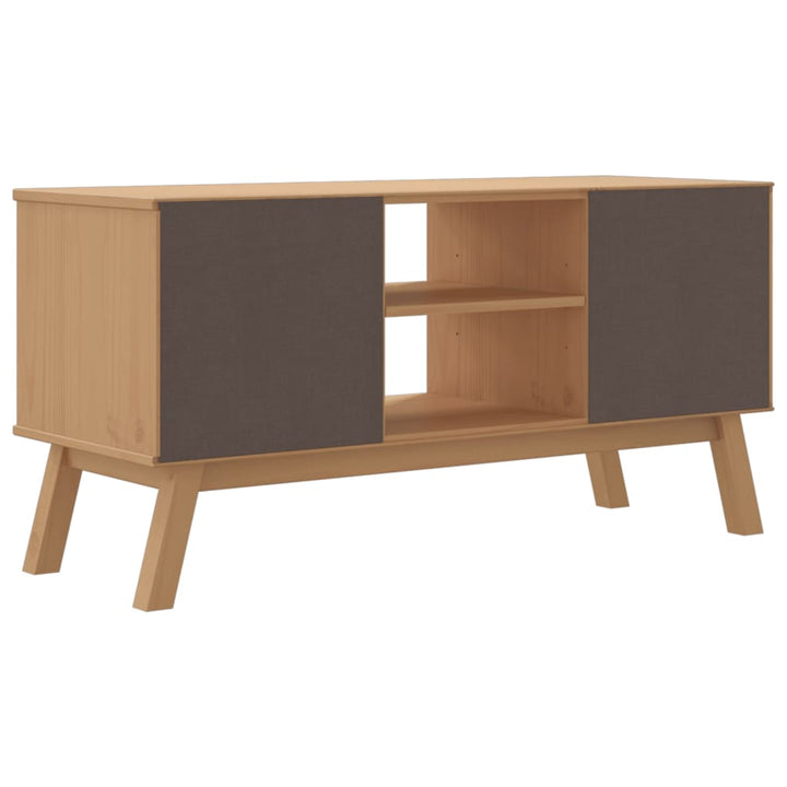 Dulap Tv „Olden”, Alb/Maro, 114X43X57 Cm, Lemn Masiv Pin