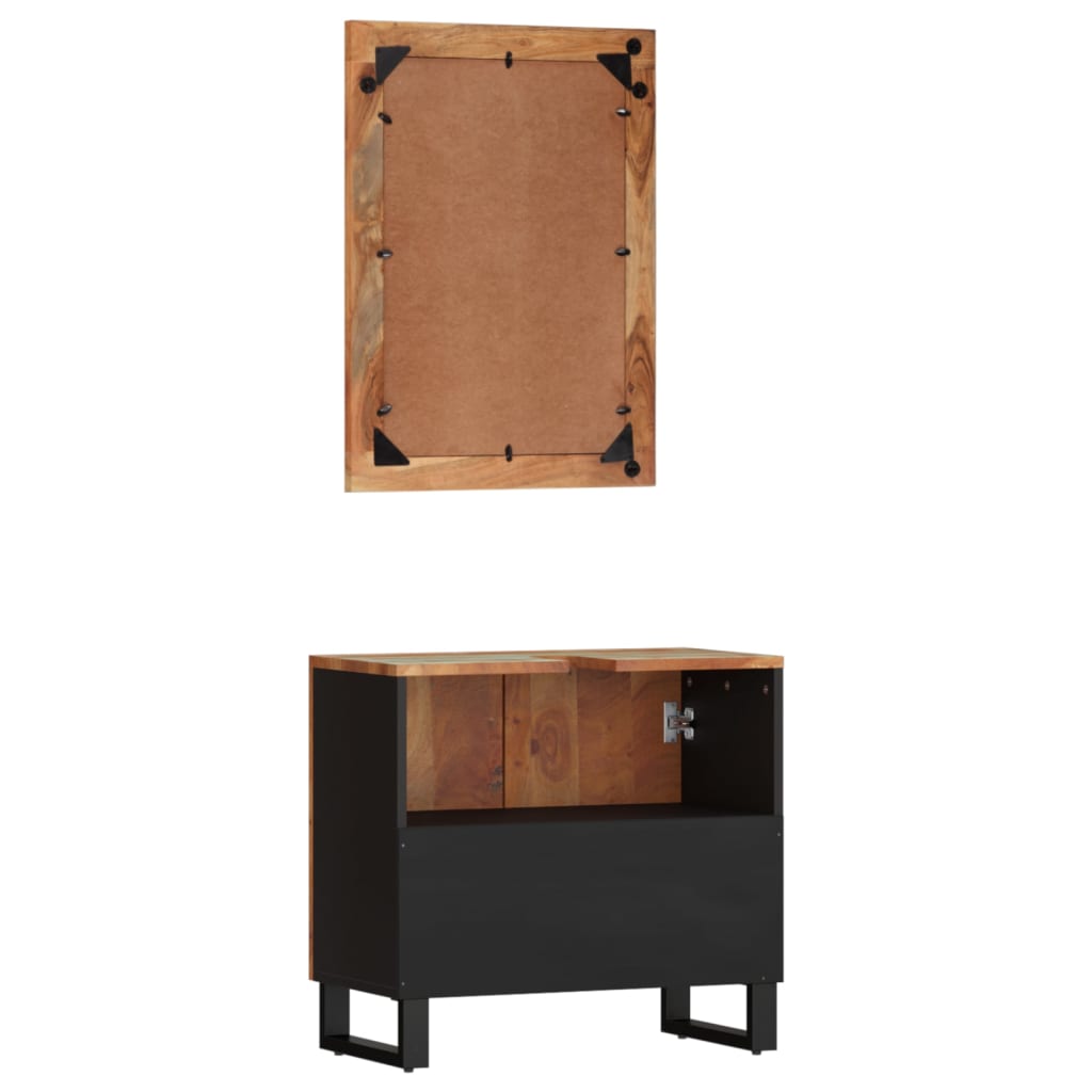 Set Mobilier De Baie, 2 Piese, Lemn Masiv Reciclat