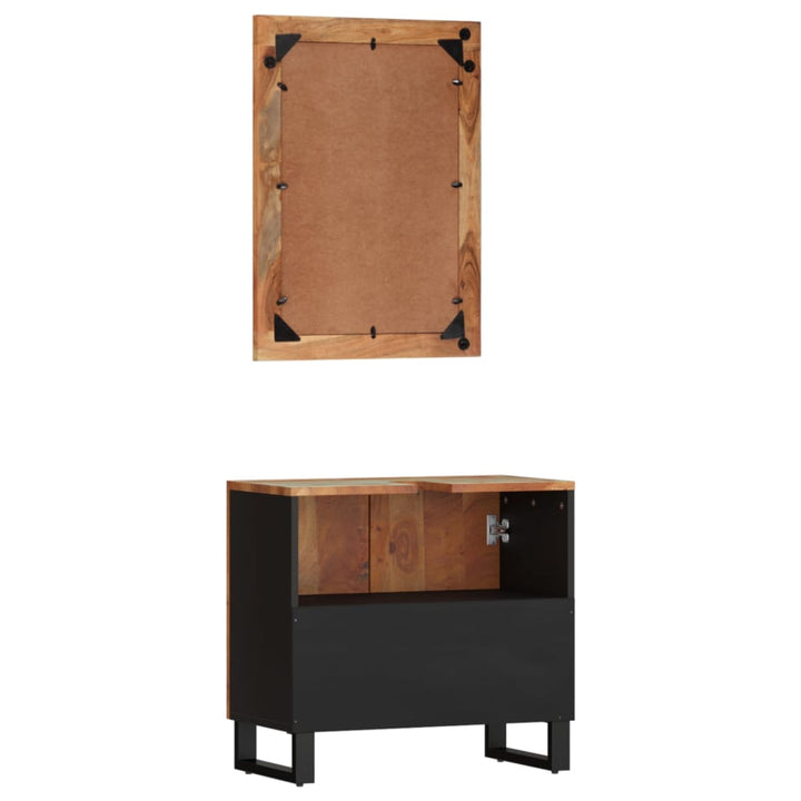 Set Mobilier De Baie, 2 Piese, Lemn Masiv Reciclat