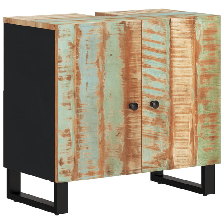 Set Mobilier De Baie, 2 Piese, Lemn Masiv Reciclat