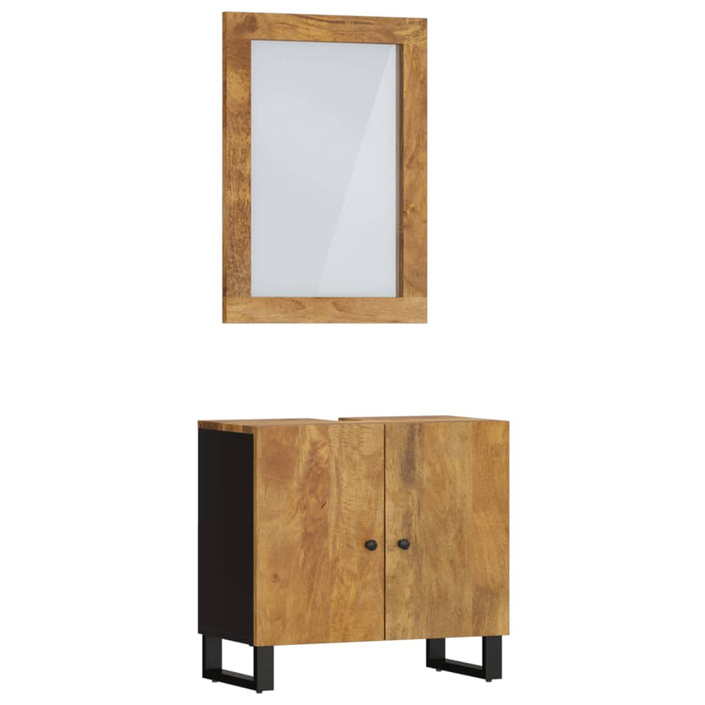Set Mobilier De Baie, 2 Piese, Lemn Masiv De Mango