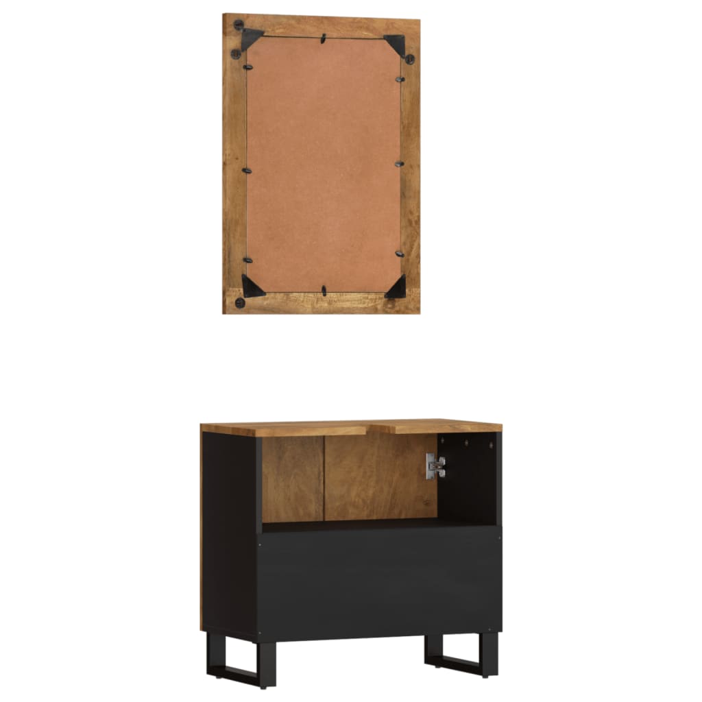 Set Mobilier De Baie, 2 Piese, Lemn Masiv De Mango