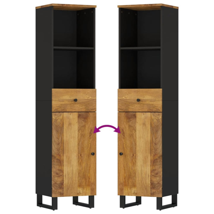 Set Mobilier De Baie, 3 Piese, Lemn Masiv De Mango