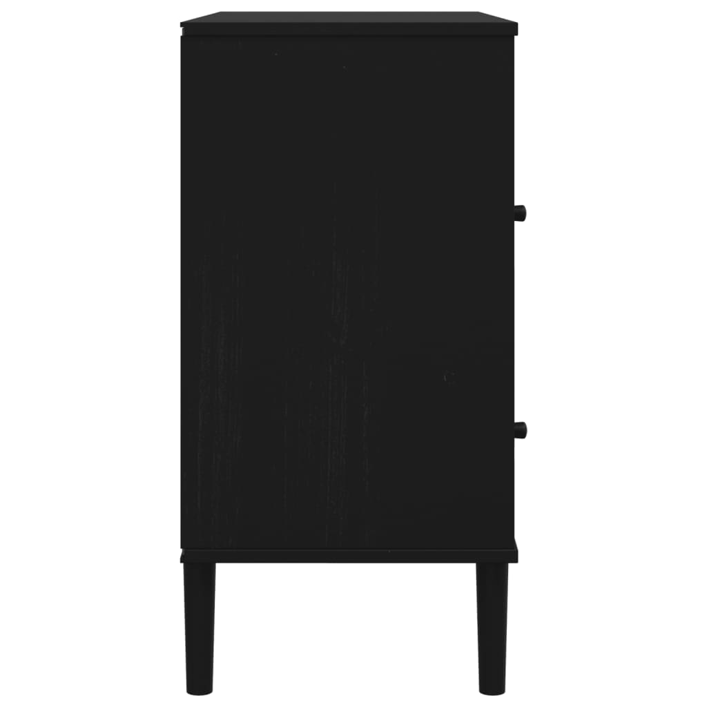 Servantă Senja, Aspect Ratan , 80X40X80 Cm, Lemn Masiv Pin
