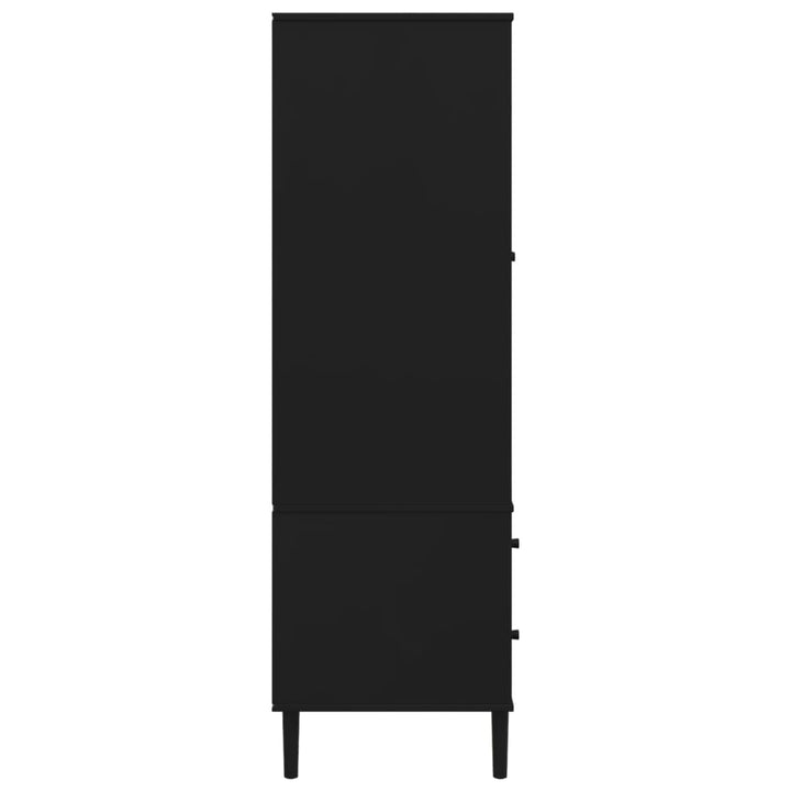 Șifonier Senja, Aspect Ratan , 90X55X175Cm, Lemn Masiv Pin