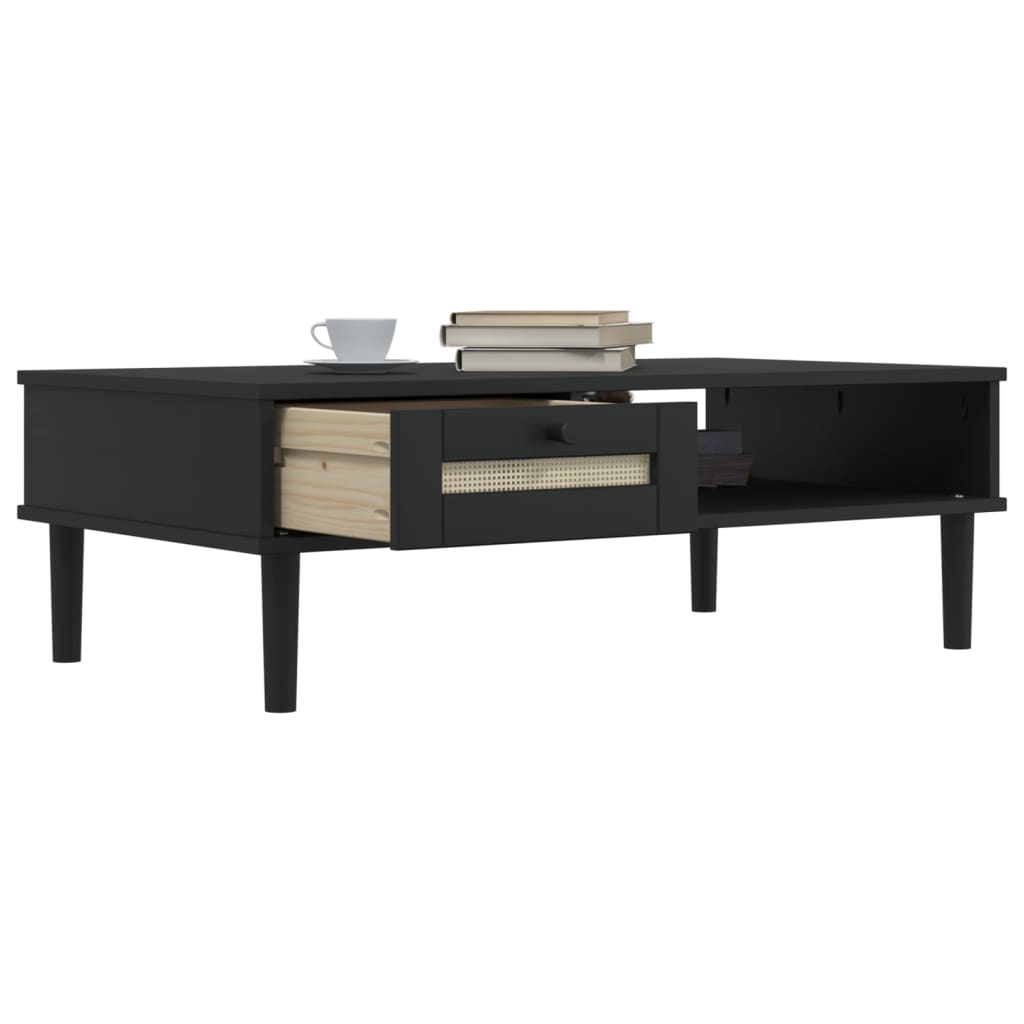 Masă De Cafea Senja Aspect Ratan 100X55X33 Cm Lemn Masiv