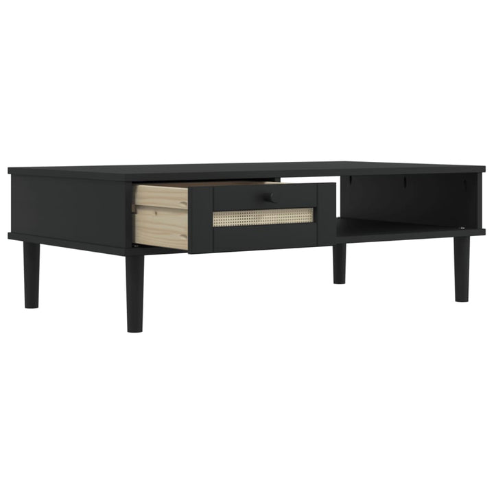 Masă De Cafea Senja Aspect Ratan 100X55X33 Cm Lemn Masiv