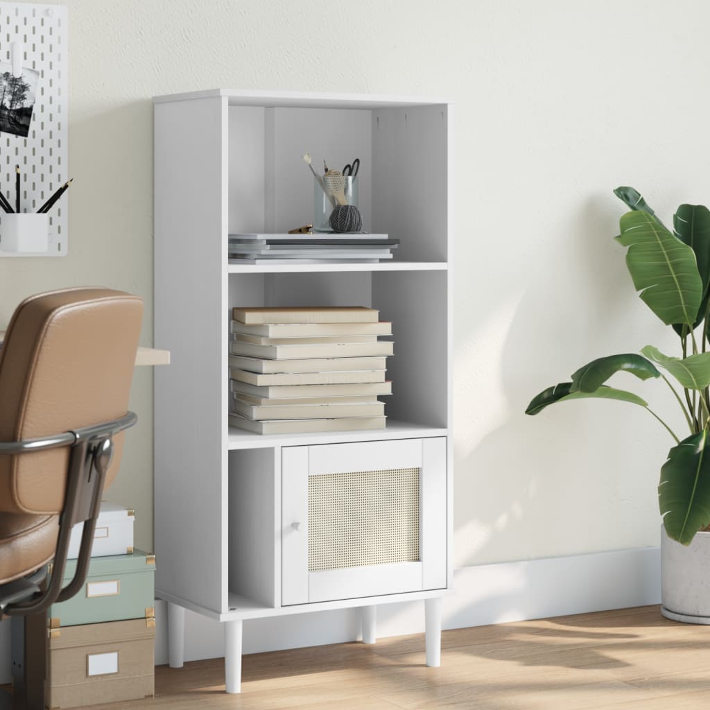 Bibliotecă Senja Aspect Ratan 60X35X130 Cm Lemn Masiv Pin