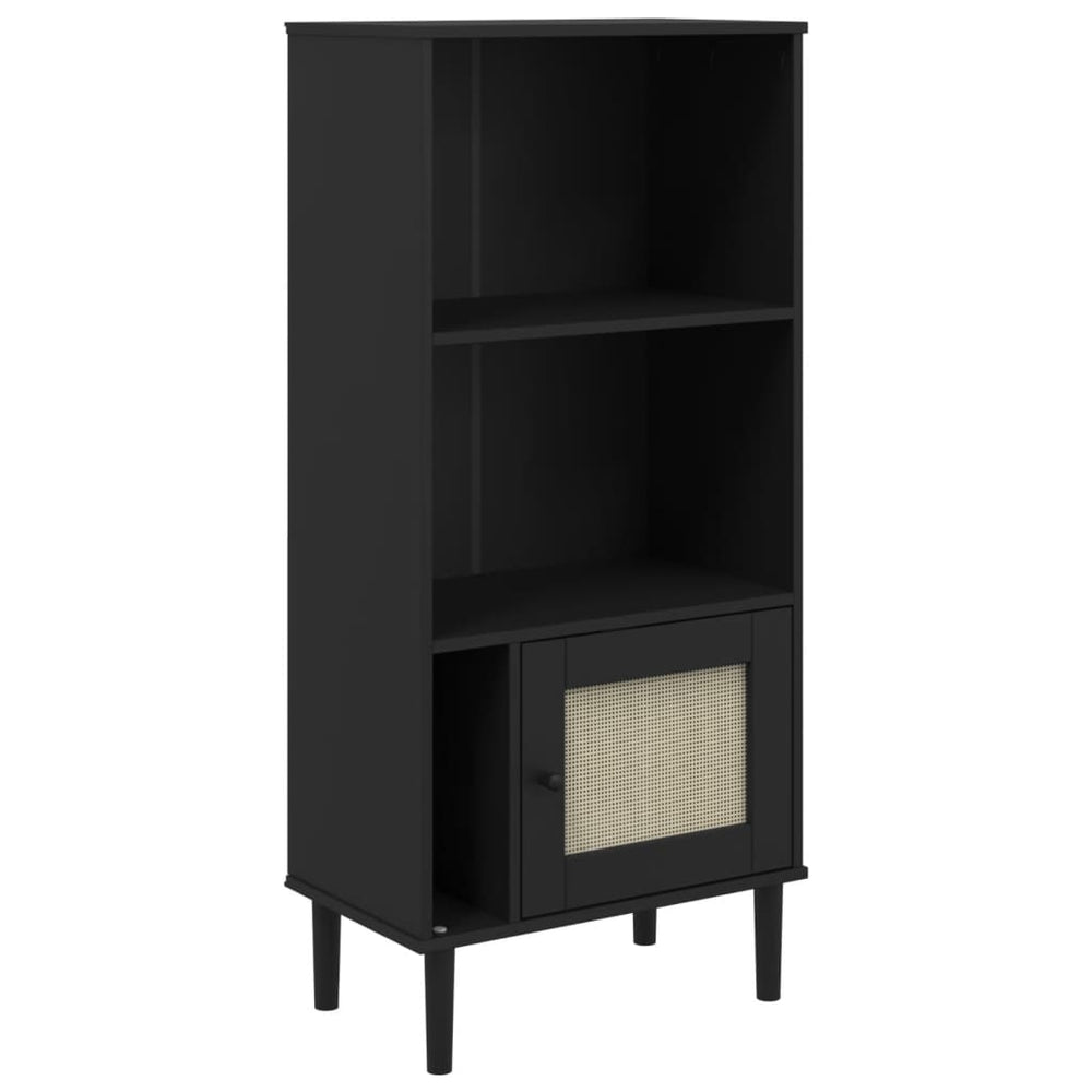Bibliotecă Senja Aspect Ratan 60X35X130 Cm Lemn Masiv Pin