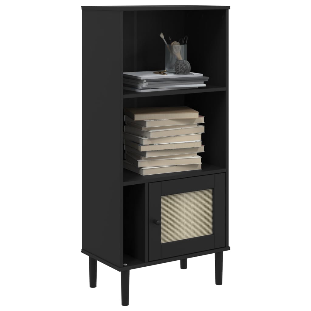 Bibliotecă Senja Aspect Ratan 60X35X130 Cm Lemn Masiv Pin