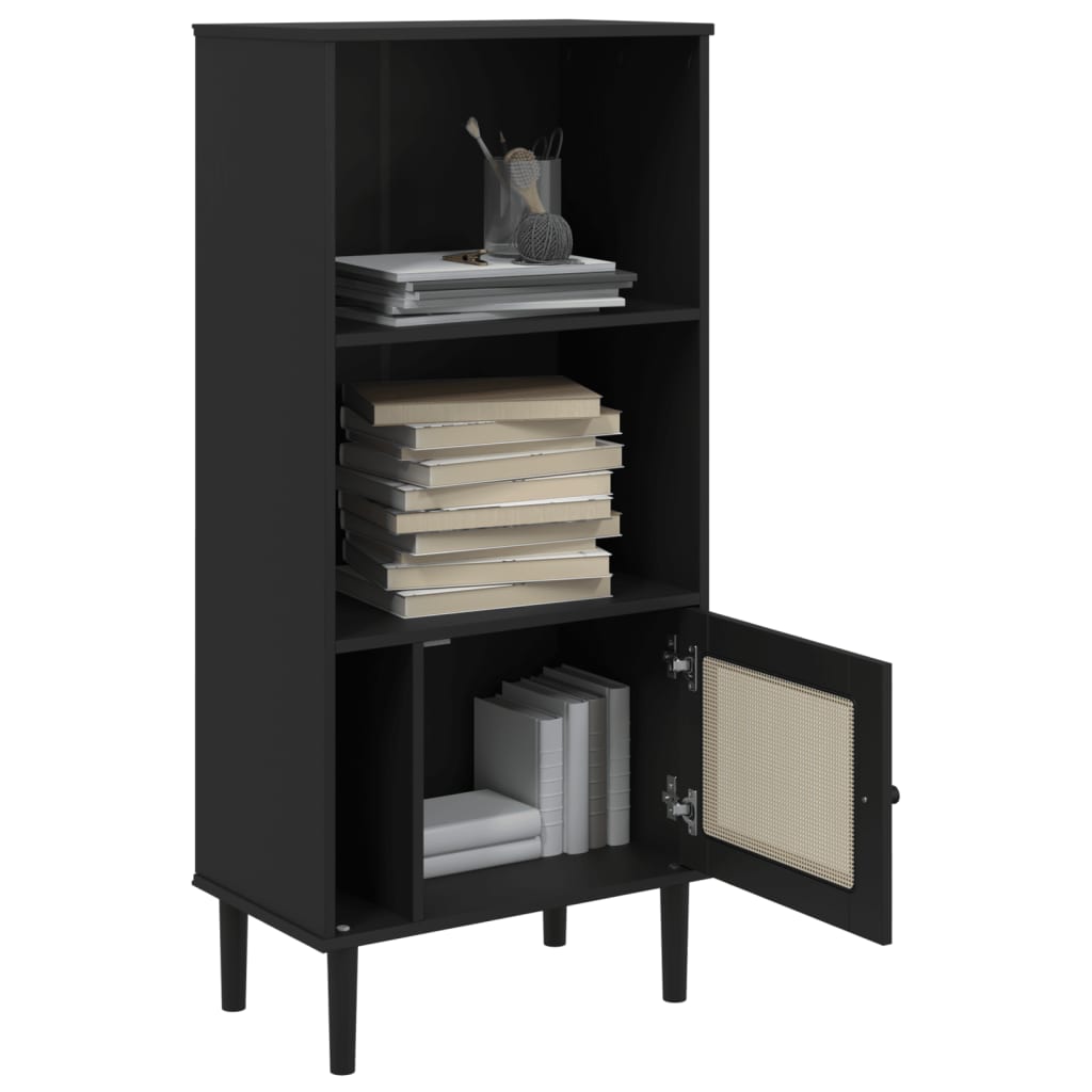 Bibliotecă Senja Aspect Ratan 60X35X130 Cm Lemn Masiv Pin