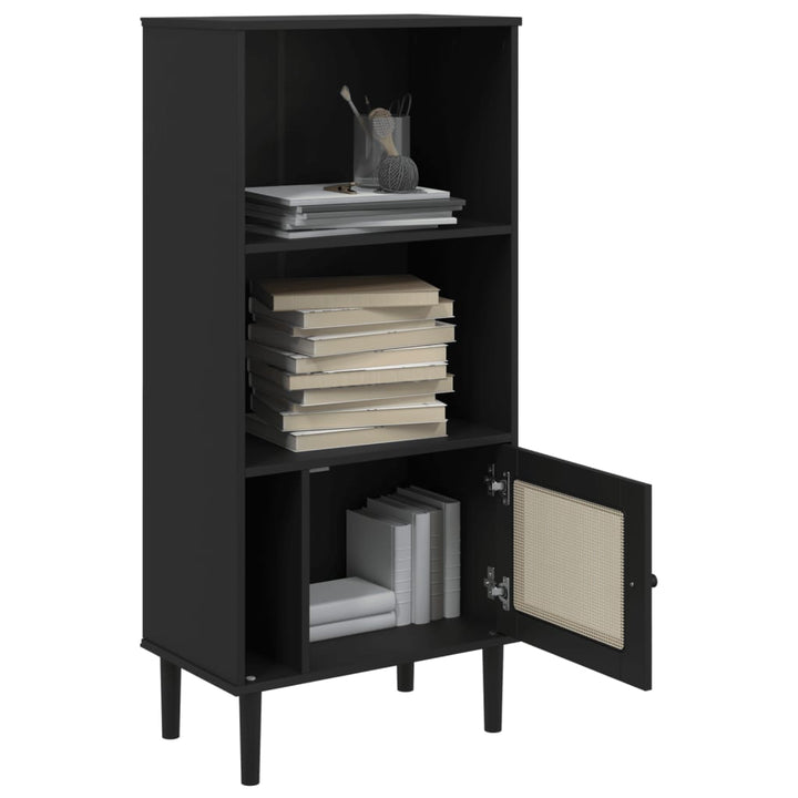 Bibliotecă Senja Aspect Ratan 60X35X130 Cm Lemn Masiv Pin