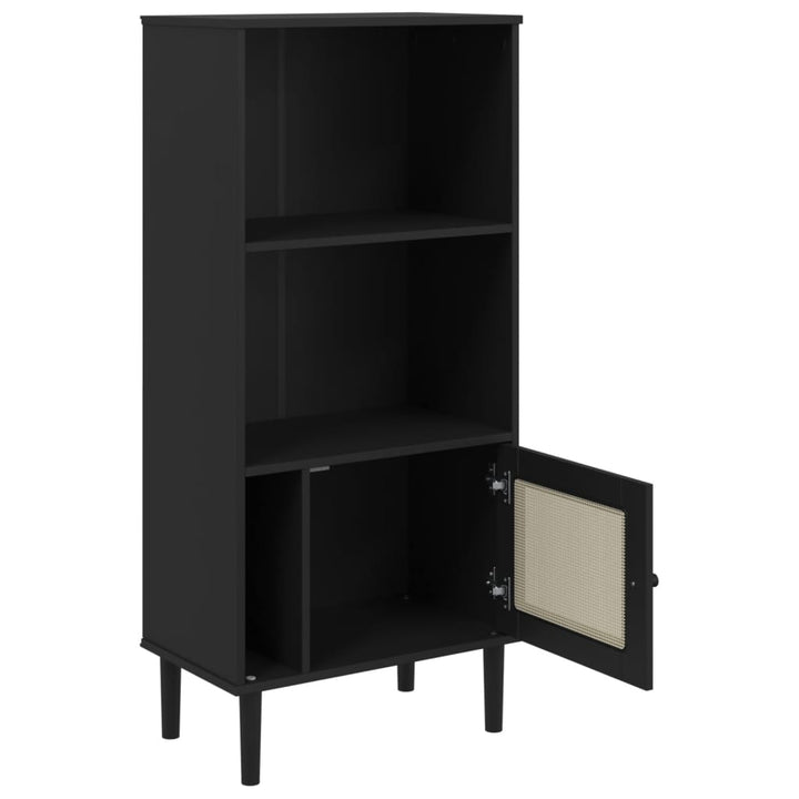 Bibliotecă Senja Aspect Ratan 60X35X130 Cm Lemn Masiv Pin