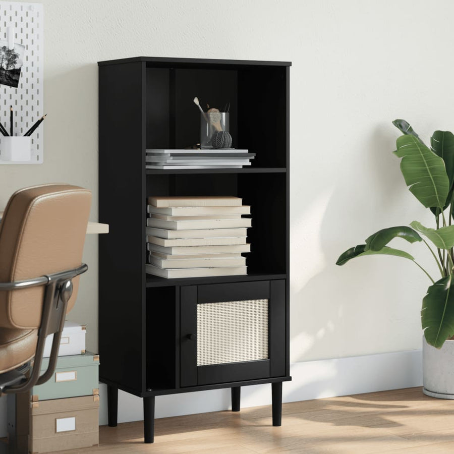 Bibliotecă Senja Aspect Ratan 60X35X130 Cm Lemn Masiv Pin