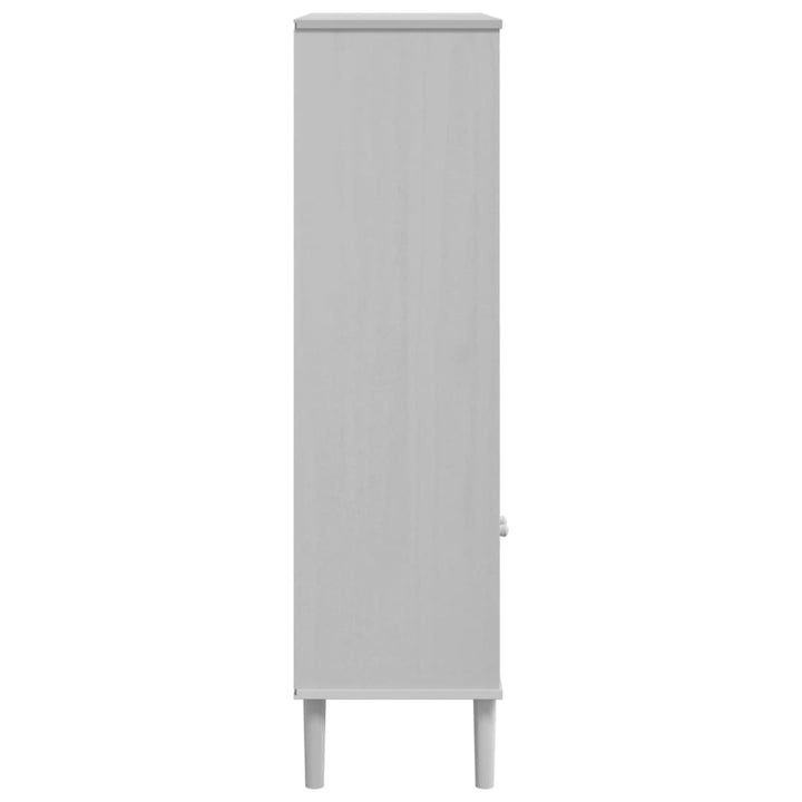 Bibliotecă Senja, Aspect Ratan , 90X35X130 Cm Lemn Masiv Pin