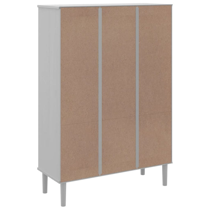 Bibliotecă Senja, Aspect Ratan , 90X35X130 Cm Lemn Masiv Pin