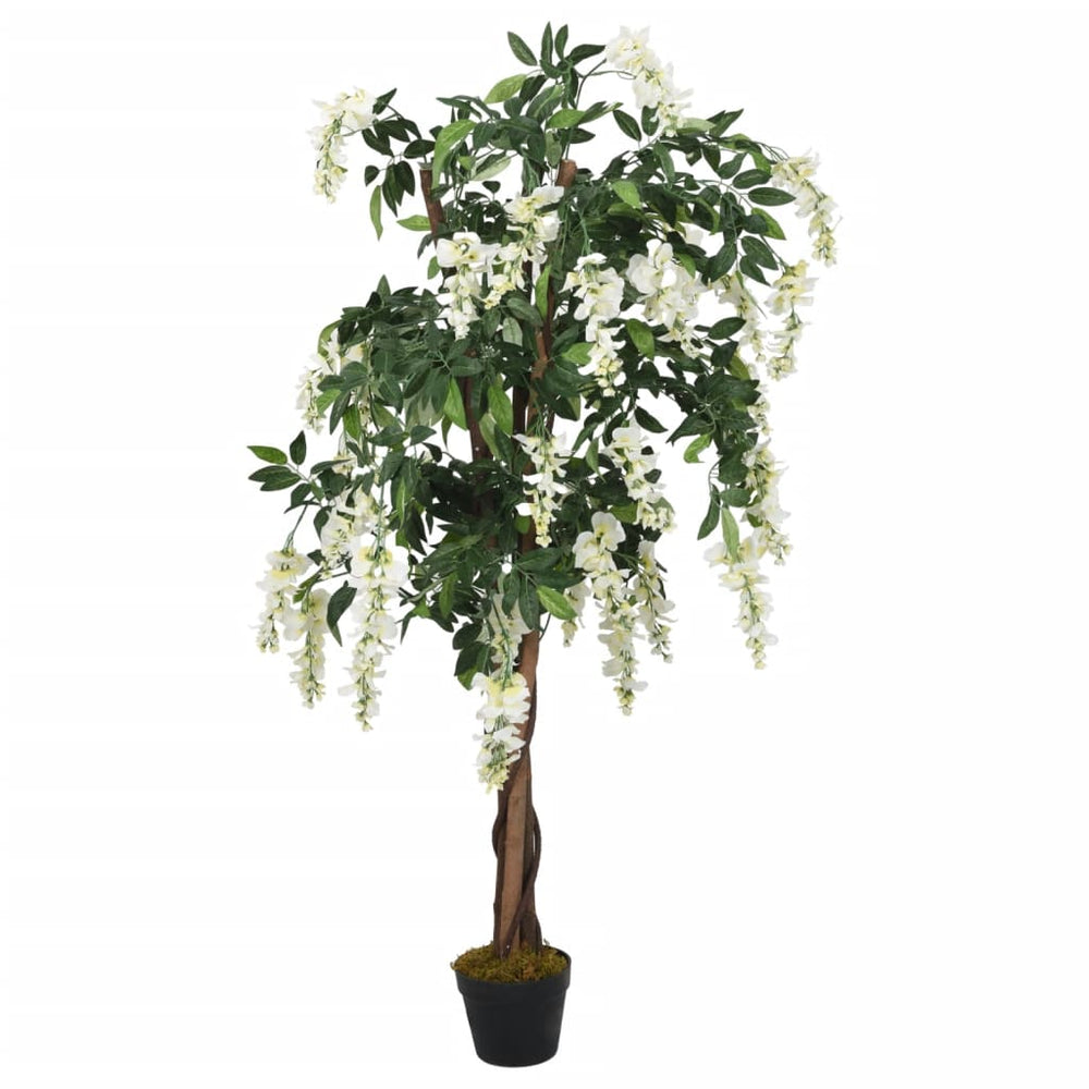 Arbore Artificial Wisteria 1260 Frunze Verde Și Alb