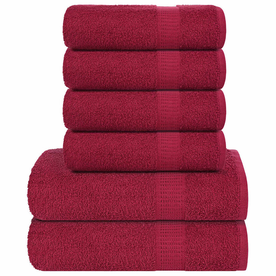 Set Prosoape 6 Piese Bordeaux 360 G/M² 100% Bumbac