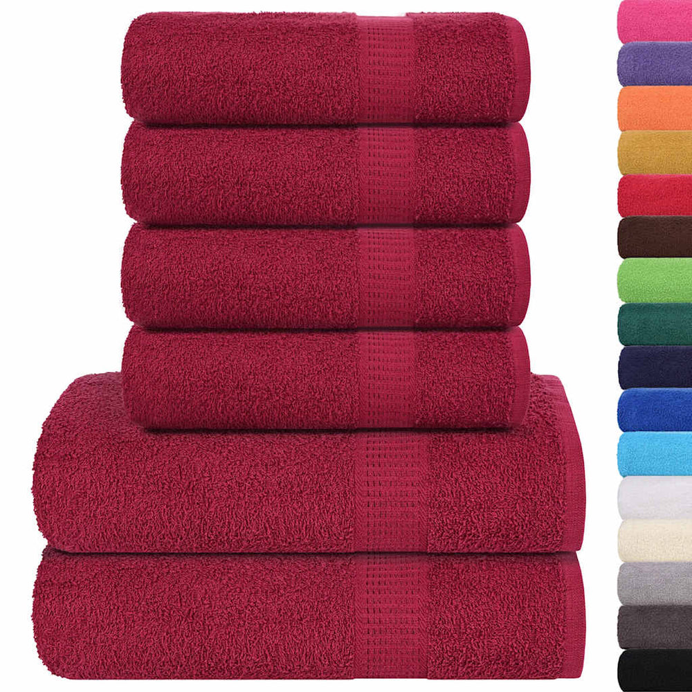Set Prosoape 6 Piese Bordeaux 360 G/M² 100% Bumbac