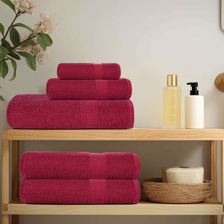 Set Prosoape 6 Piese Bordeaux 360 G/M² 100% Bumbac