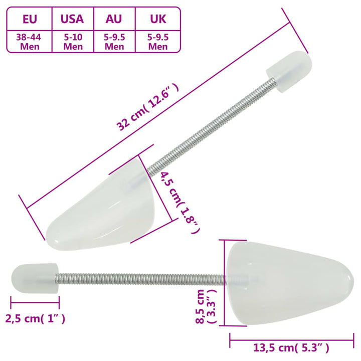 Calapoade De Pantofi, 5 Perechi, Alb, Eu , Plastic