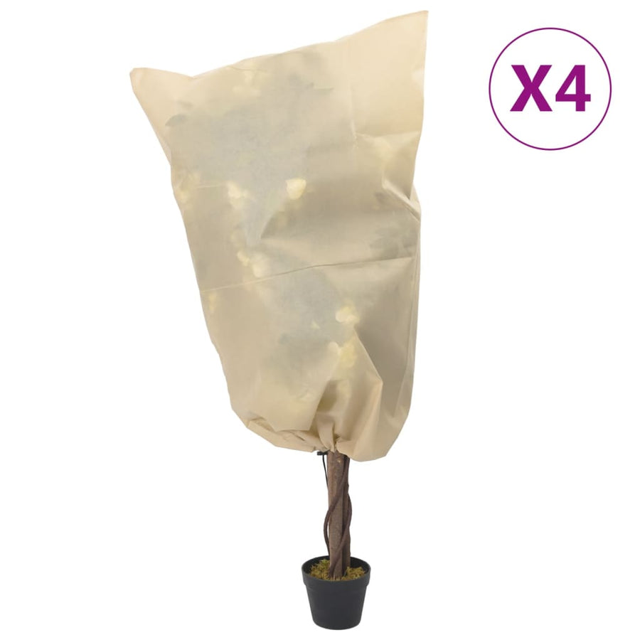 Huse De Fleece Pentru Plante Cu Șnur 4 Buc 70 G/M² 0,8X0,8 M
