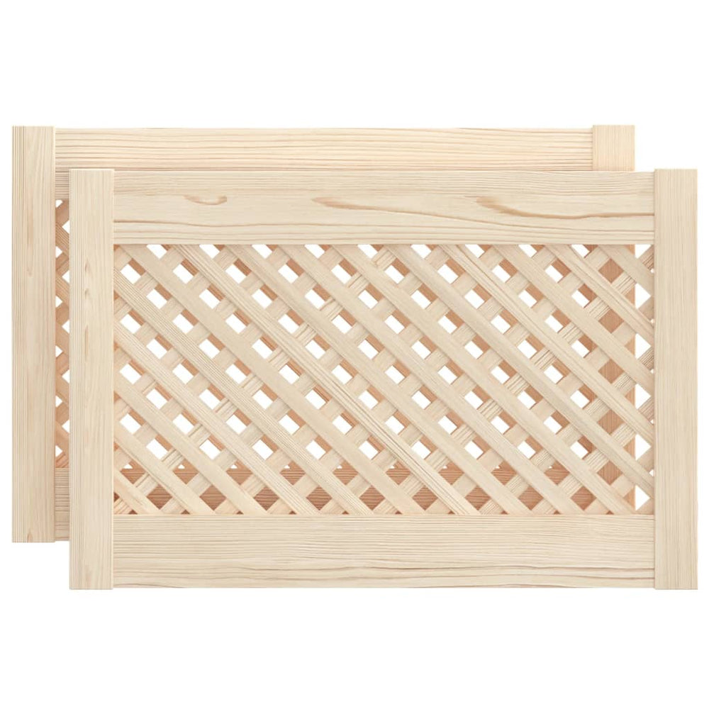 Uși De Dulap Cu Zăbrele 2 Buc. 59,5X39,5 Cm, Lemn Masiv De Pin