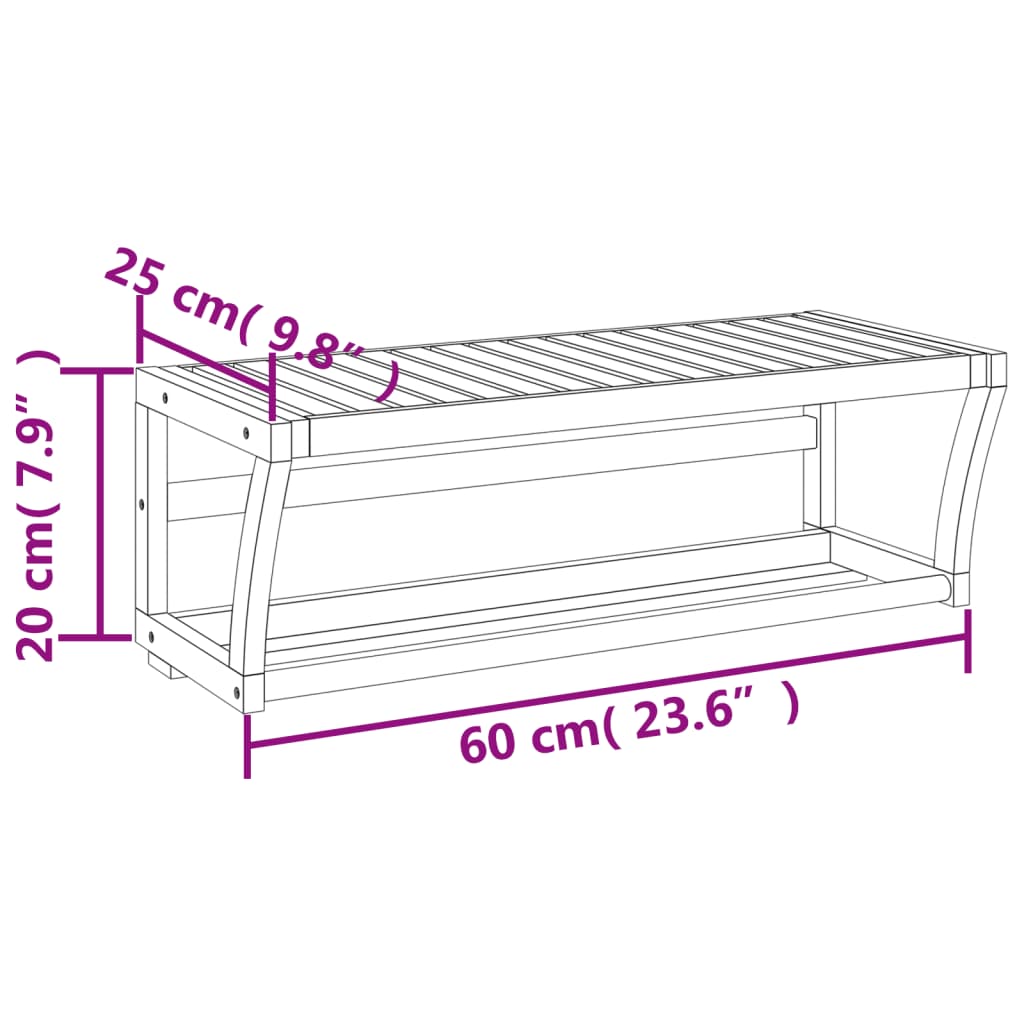 Raft De Prosoape Pentru Perete, 60X25X20 Cm, Bambus