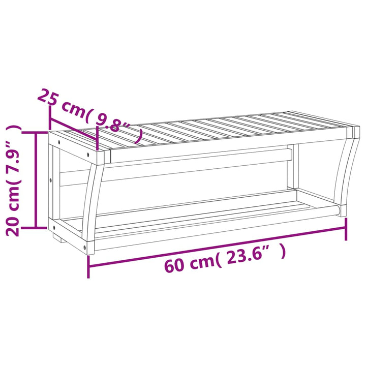 Raft De Prosoape Pentru Perete, 60X25X20 Cm, Bambus