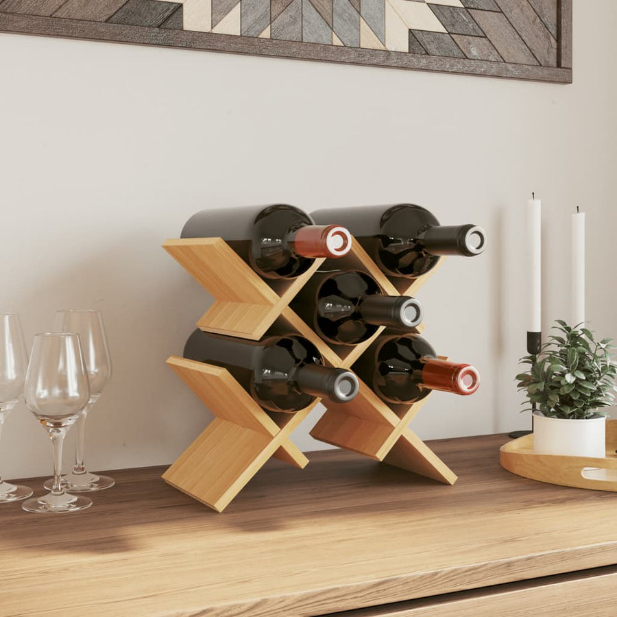 Raft De Vin, Pentru 5 Sticle, 41X15X25 Cm, Bambus