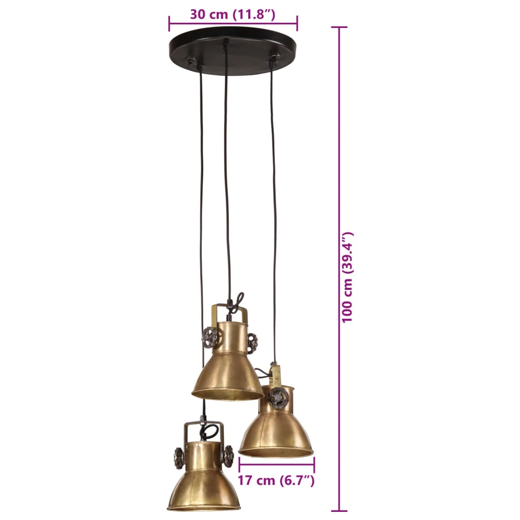 Lampă Suspendată 25 W, Antichizată, 30X30X100 Cm, E27