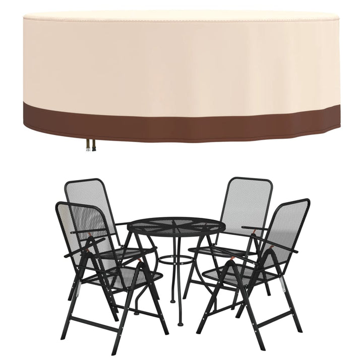 Husă Mobilier De Grădină Rotundă, Bej, Ø Oxford 600D