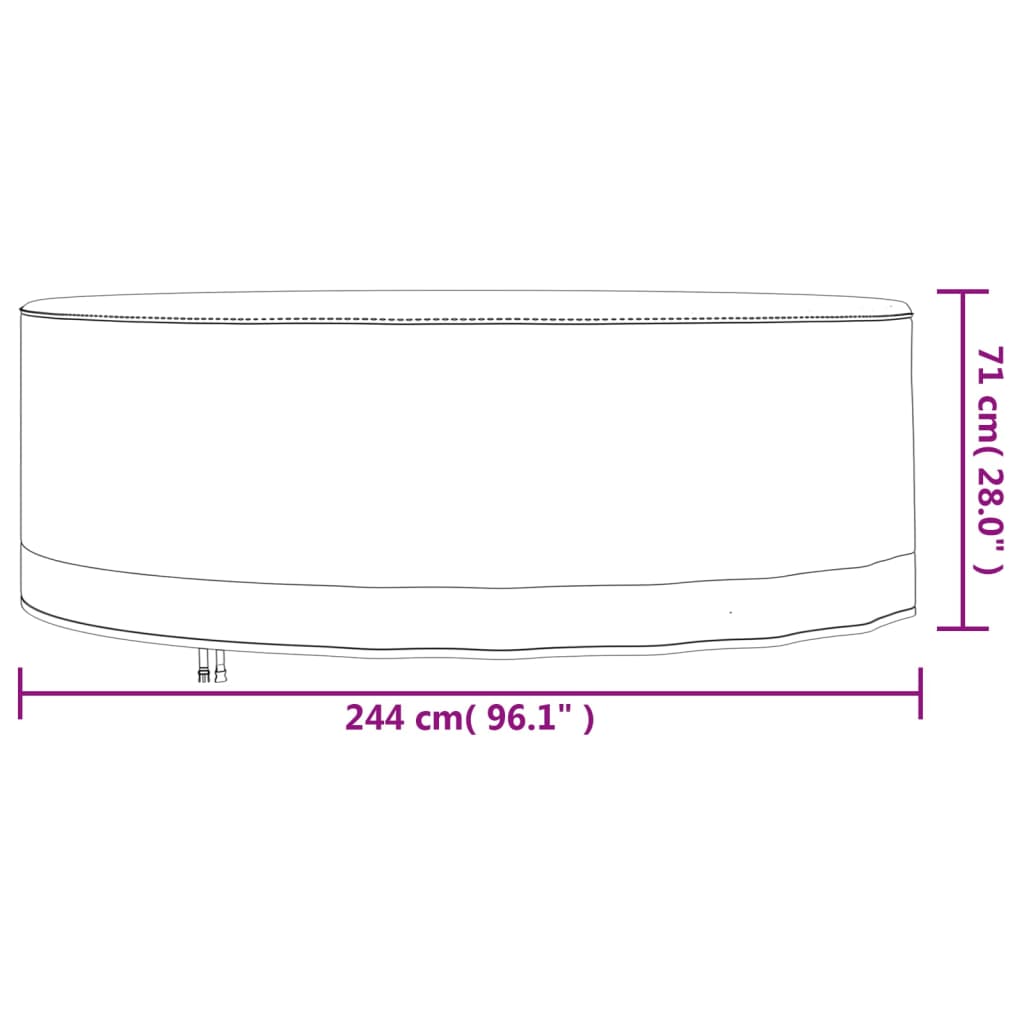 Husă Mobilier De Grădină Rotundă, Bej, Ø Oxford 600D