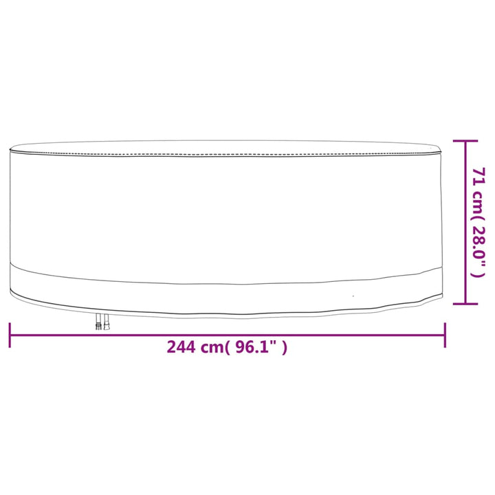 Husă Mobilier De Grădină Rotundă, Bej, Ø Oxford 600D