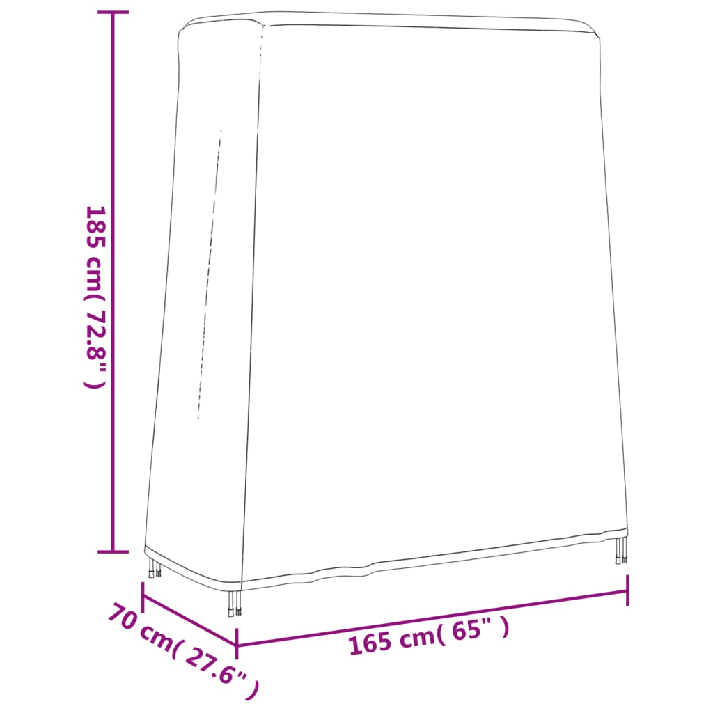 Husă Pentru Masa De Ping-Pong, Negru, 165X70X185 Cm Oxford 420D