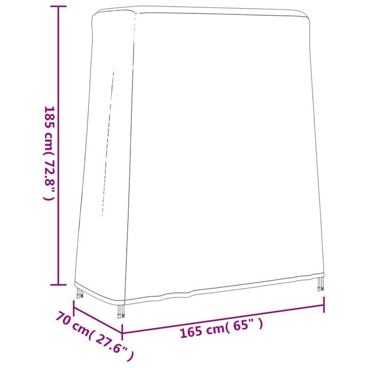 Husă Pentru Masa De Ping-Pong, Negru, 165X70X185 Cm Oxford 420D