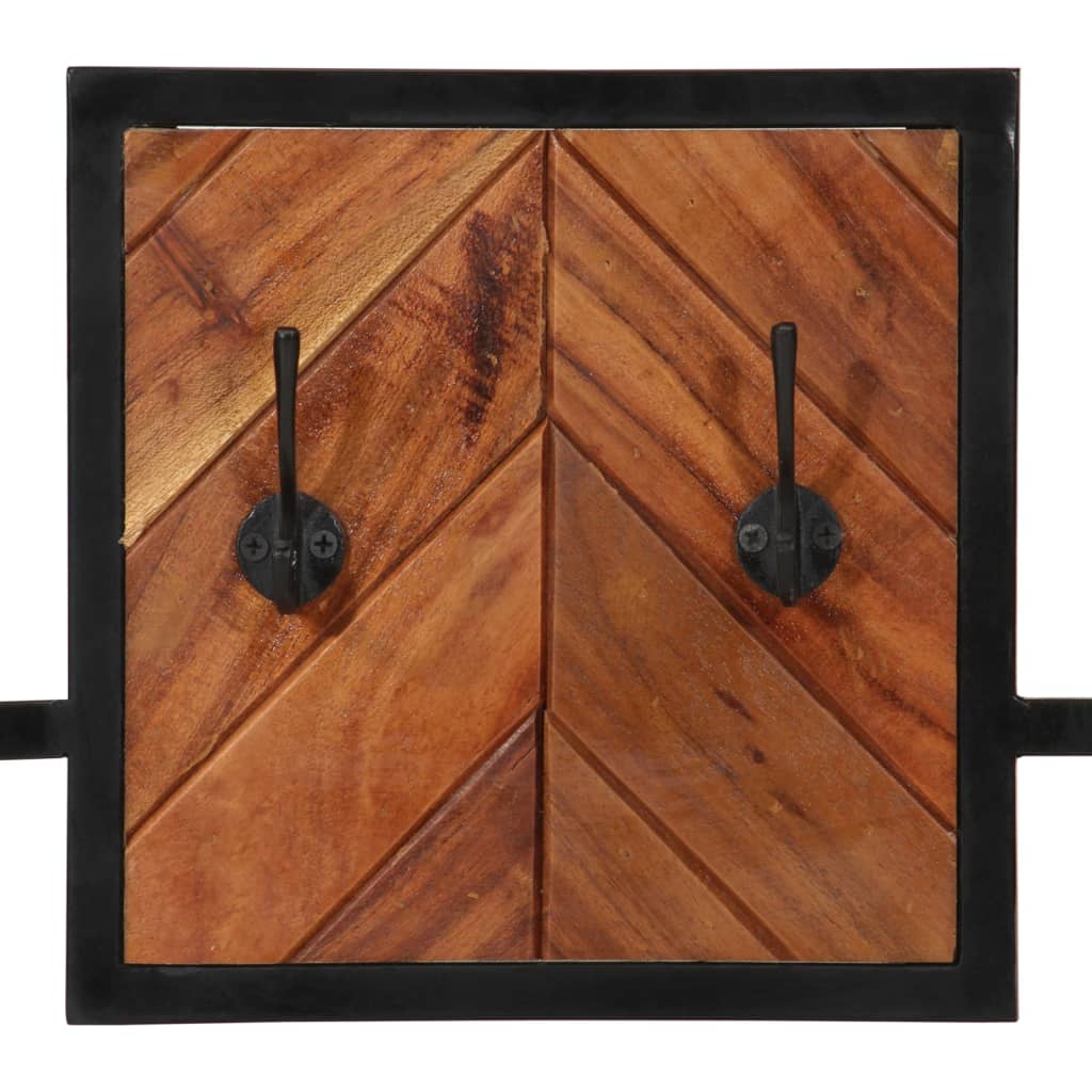 Cuier De Perete, 90X1X35 Cm, Lemn Masiv De Acacia Și Fier