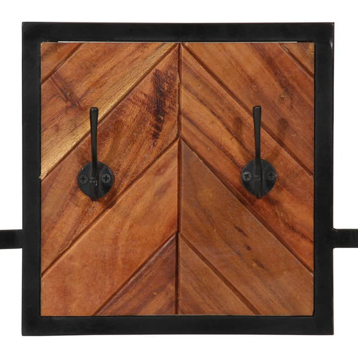 Cuier De Perete, 90X1X35 Cm, Lemn Masiv De Acacia Și Fier