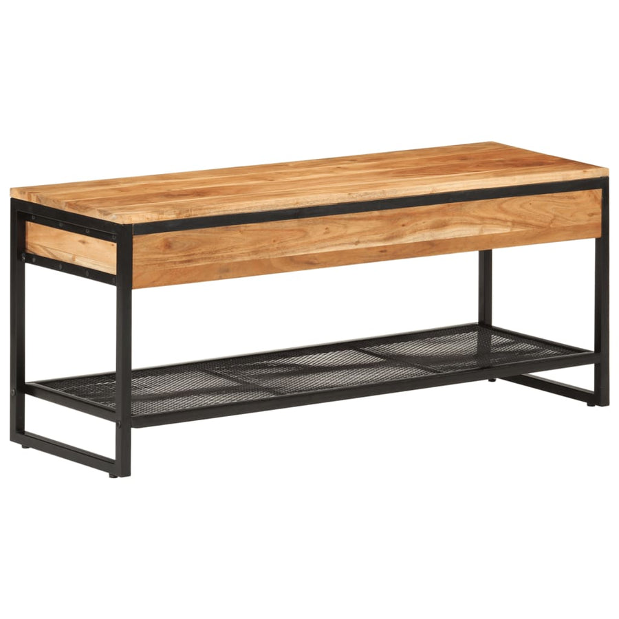 Bancă De Pantofi, 110X35X45 Cm, Lemn Masiv De Acacia Și Fier