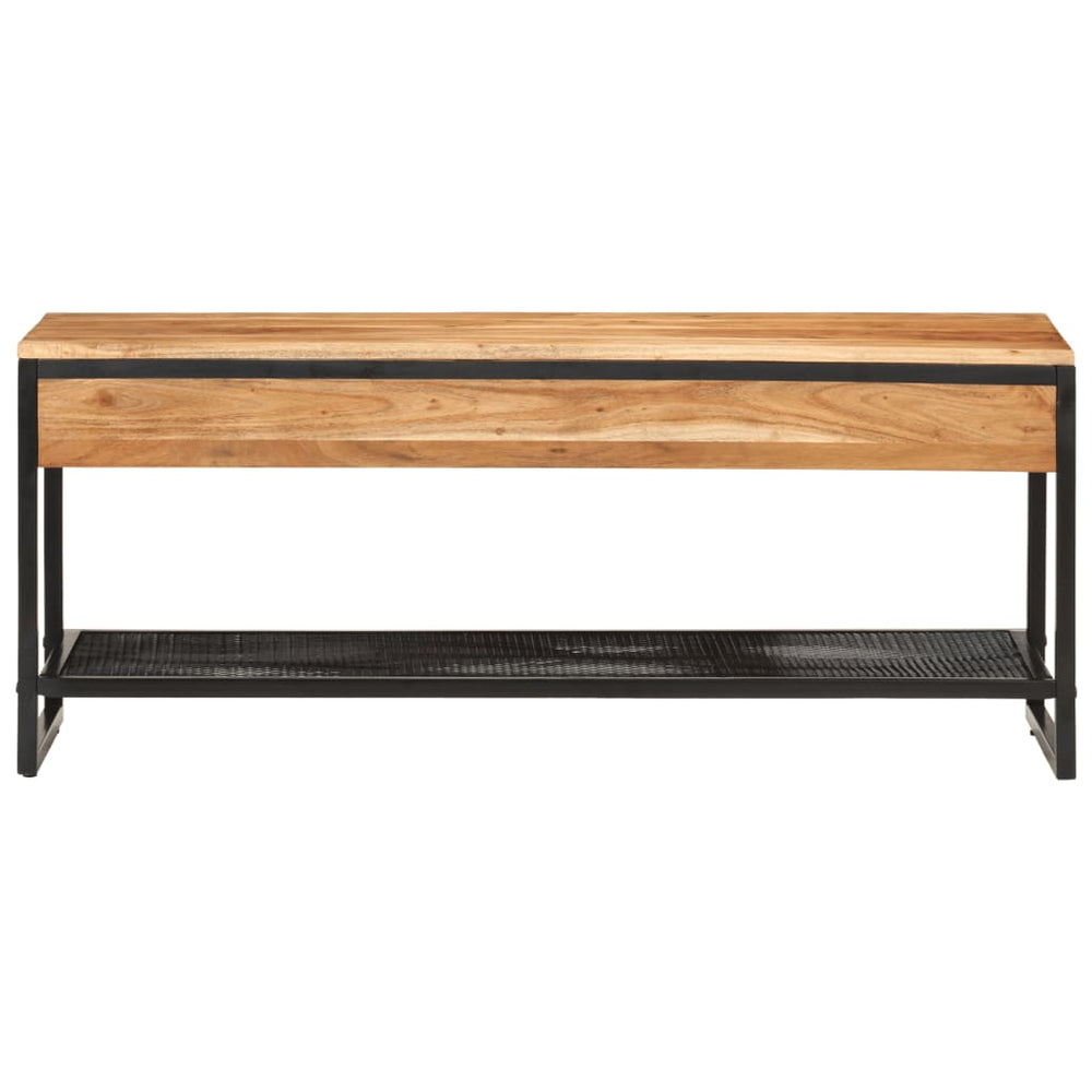 Bancă De Pantofi, 110X35X45 Cm, Lemn Masiv De Acacia Și Fier