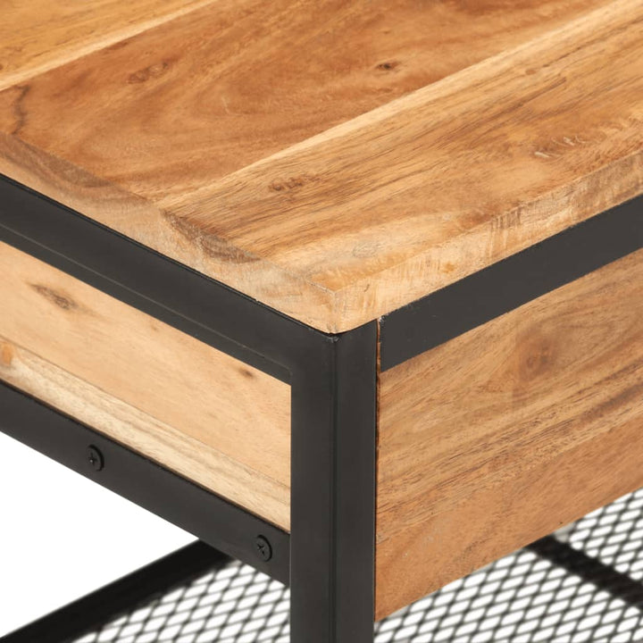 Bancă De Pantofi, 110X35X45 Cm, Lemn Masiv De Acacia Și Fier