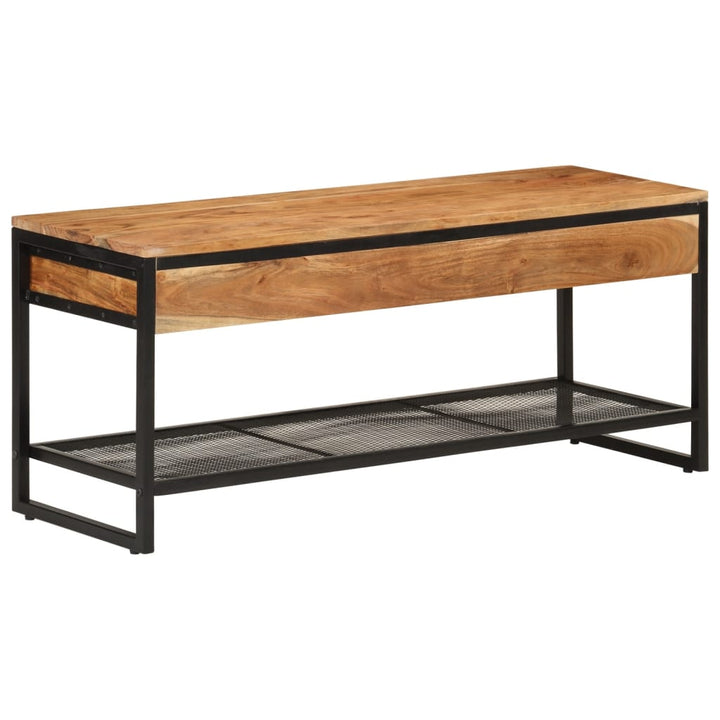 Bancă De Pantofi, 110X35X45 Cm, Lemn Masiv De Acacia Și Fier