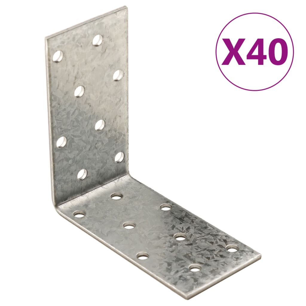 Suporturi Unghiulare 40 Buc. 2 Mm Oțel Galvanizat