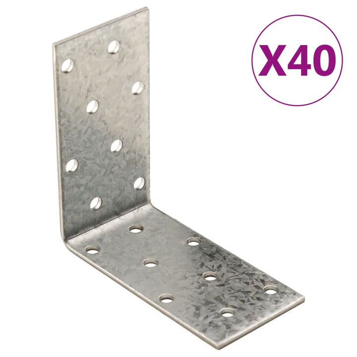 Suporturi Unghiulare 40 Buc. 2 Mm Oțel Galvanizat
